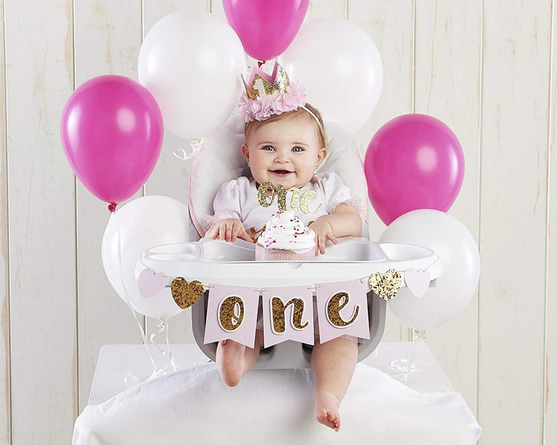 Kate Aspen, Gold Glitter 1st Birthday DÃ©cor Kit, Baby Birthday Set, Banner - Image 2
